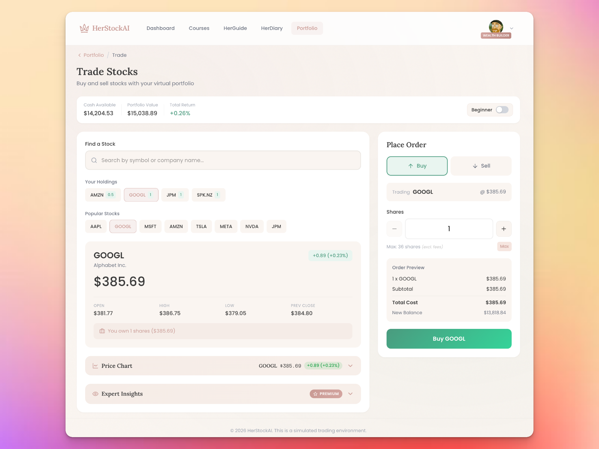 HerStockAI - Stock Simulator
