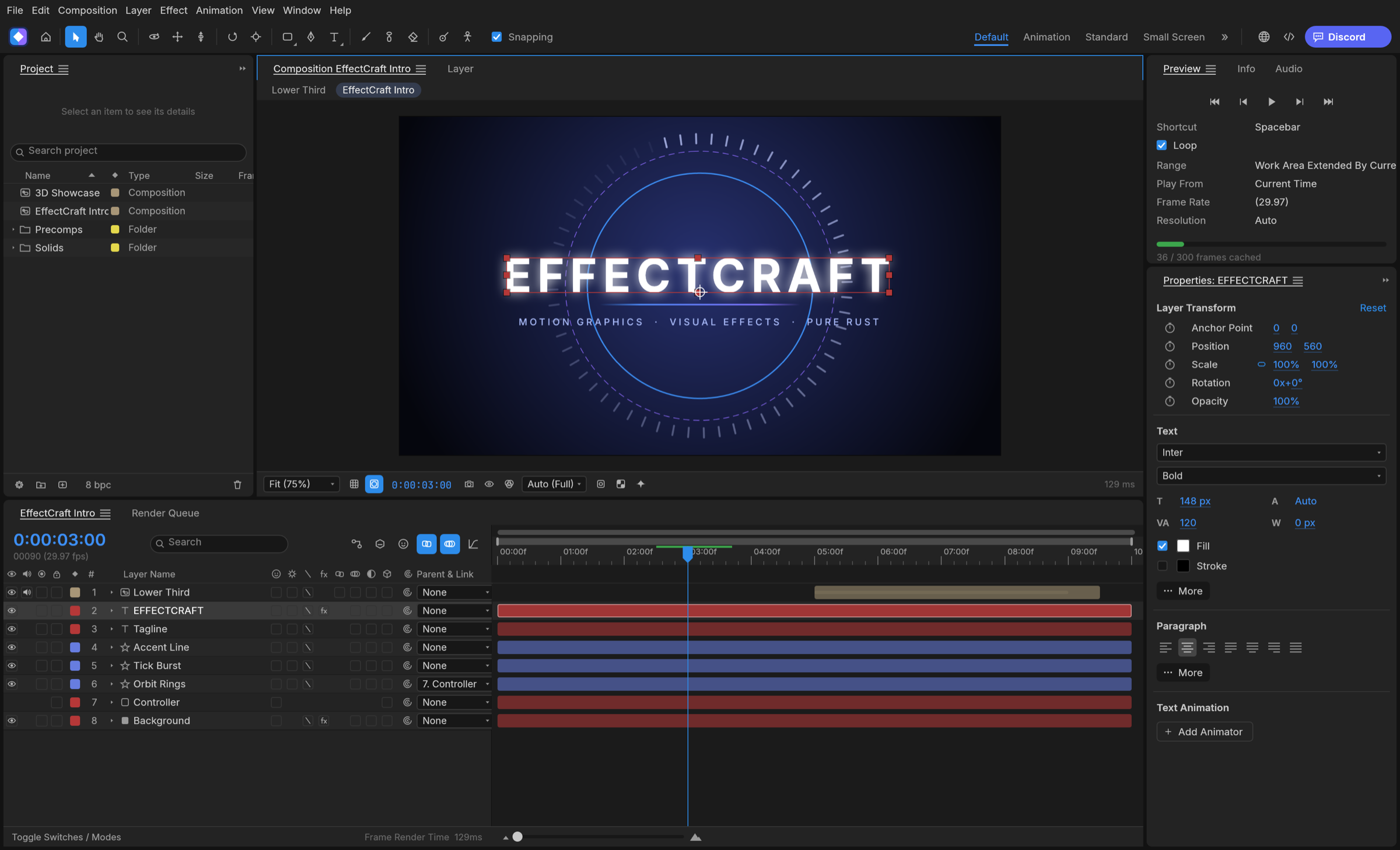 EffectCraft motion graphics screenshot