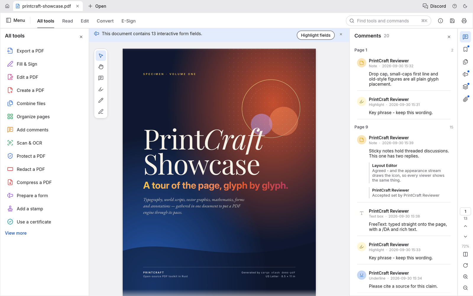 PdfCraft PDF viewer screenshot