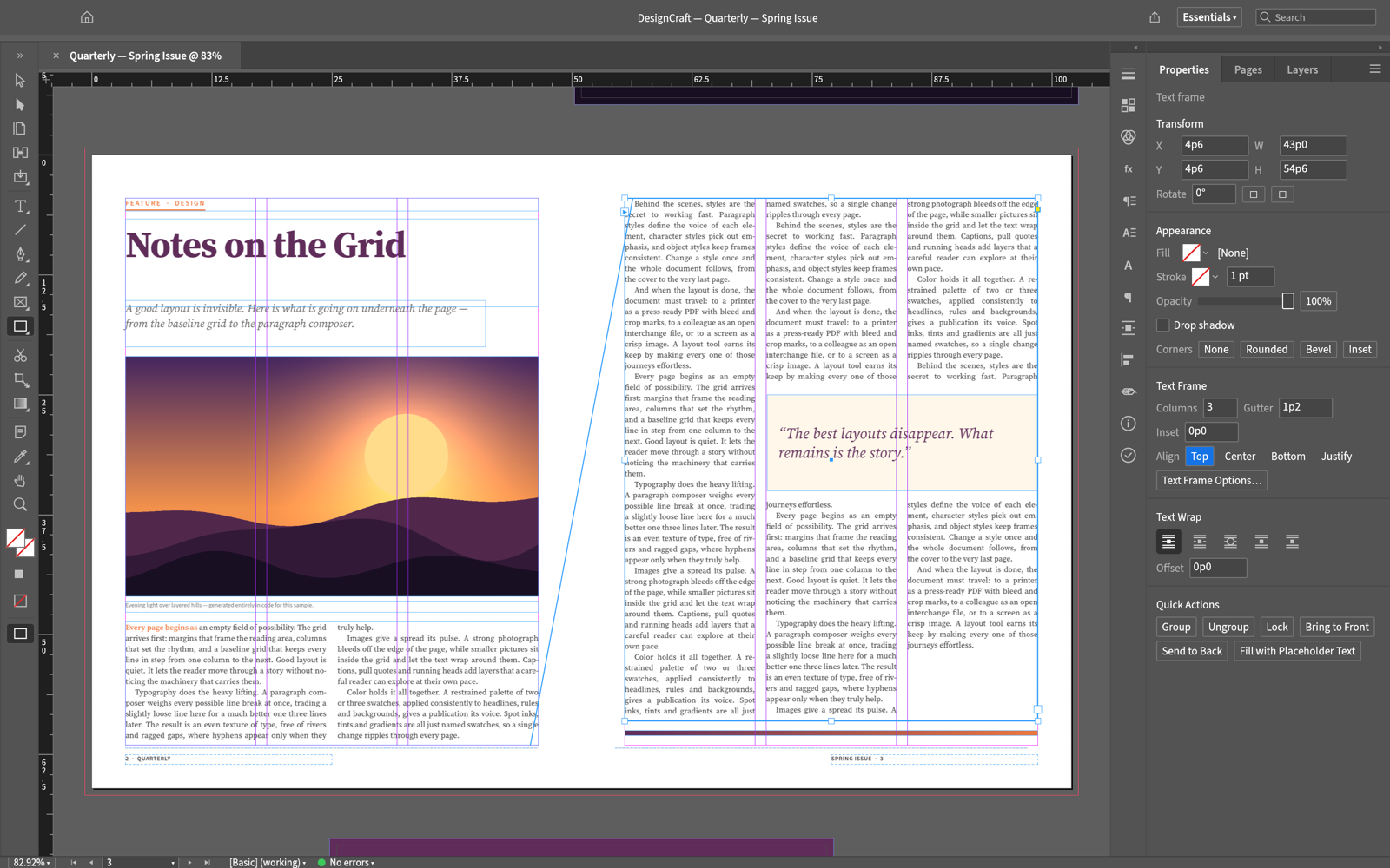 DesignCraft page layout screenshot