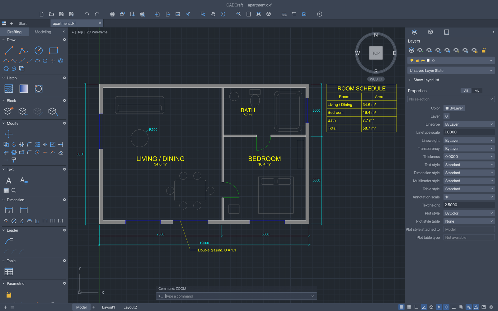 CADCraft drafting screenshot
